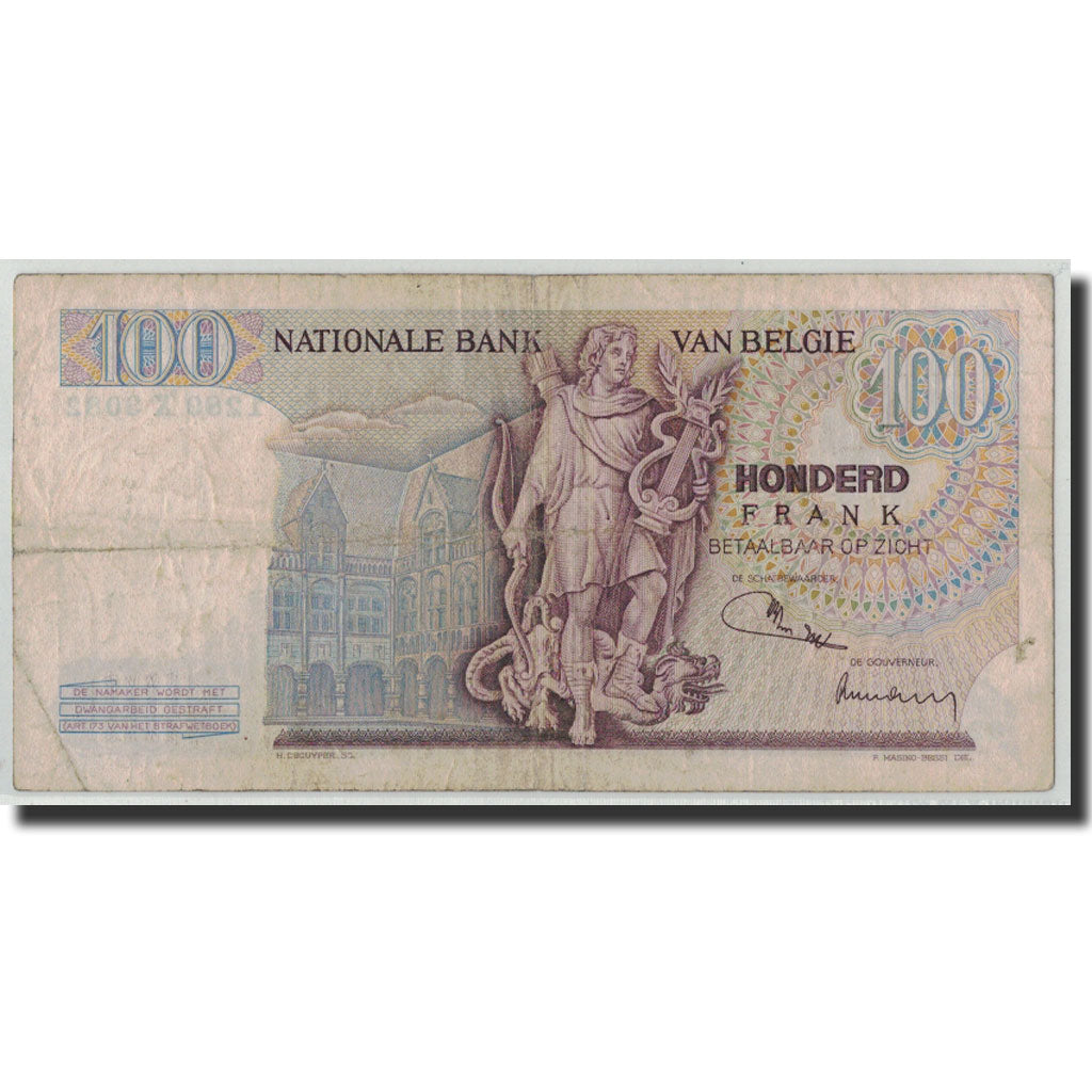 Banknote, Belgium, 100 Francs, 1971, 1971-03-12, KM:134b, F(12-15)