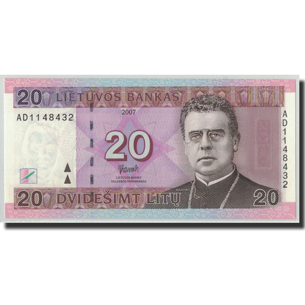 Billet, Lithuania, 20 Litu, 2007, KM:69, NEUF
