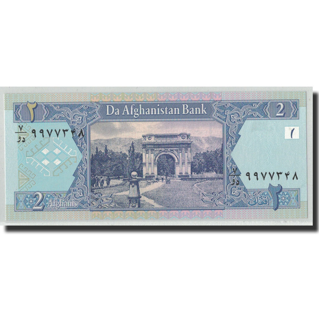 Billet, Afghanistan, 2 Afghanis, SH1381(2002), KM:65a, NEUF