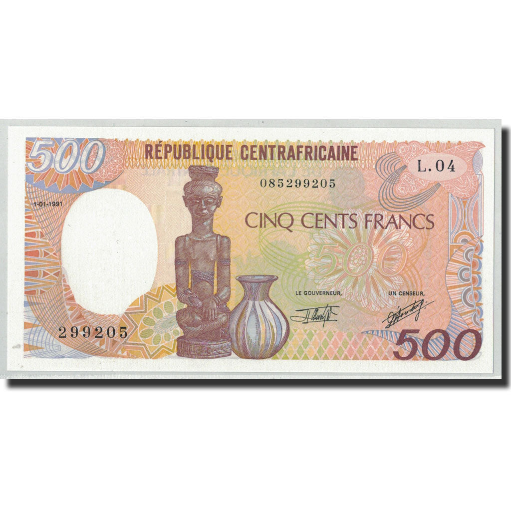 Banknote, Central African Republic, 500 Francs, 1991, 1991-01-01, KM:14d