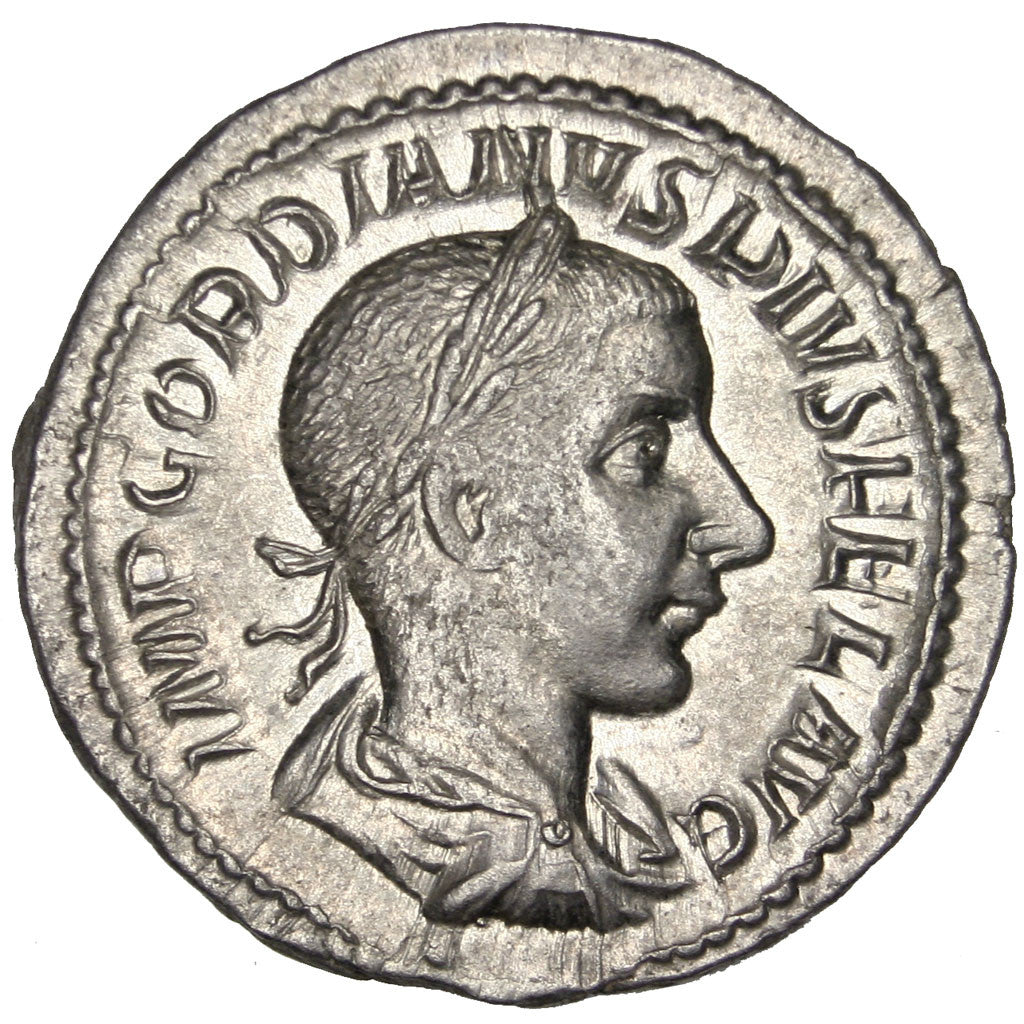 Coin, Gordian III, Denarius, 238-244, Roma, AU(55-58), Silver, RIC:131