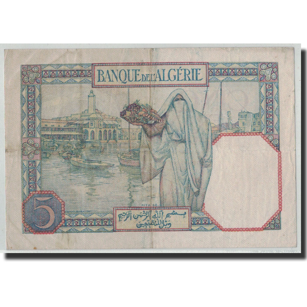 Banknote, Algeria, 5 Francs, 1941, 1941-03-05, KM:77b, VF(30-35)
