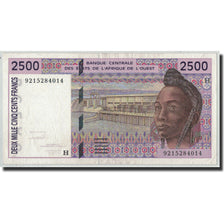 Banknote, West African States, 2500 Francs, 1992, KM:612Ha, AU(55-58)