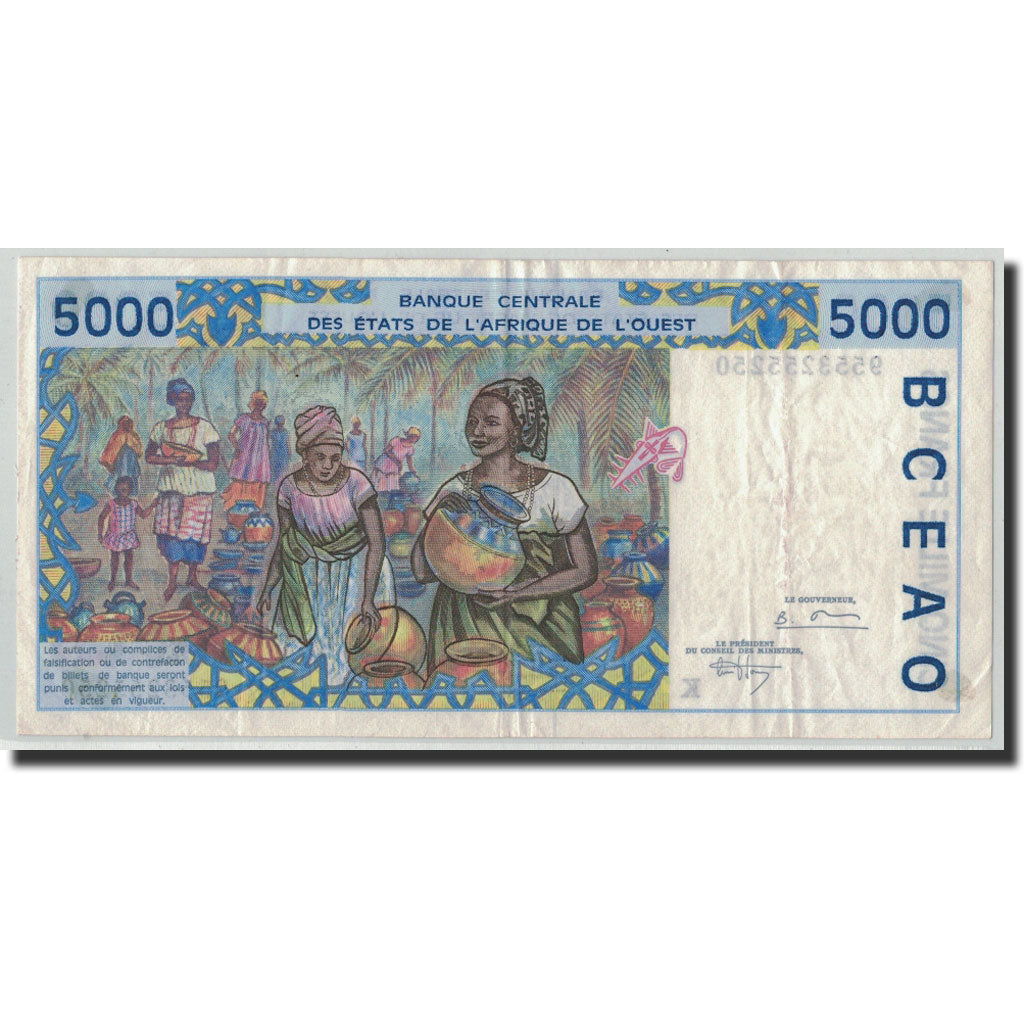 Banknote, West African States, 5000 Francs, 1995, KM:713Kd, EF(40-45)