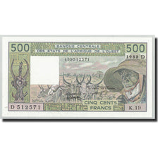 Banknote, West African States, 500 Francs, 1988, KM:405Da, UNC(65-70)