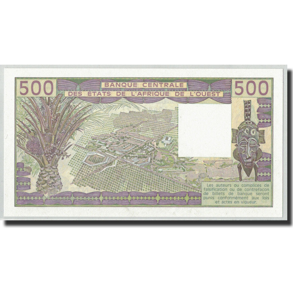 Banknote, West African States, 500 Francs, 1988, KM:405Da, UNC(65-70)