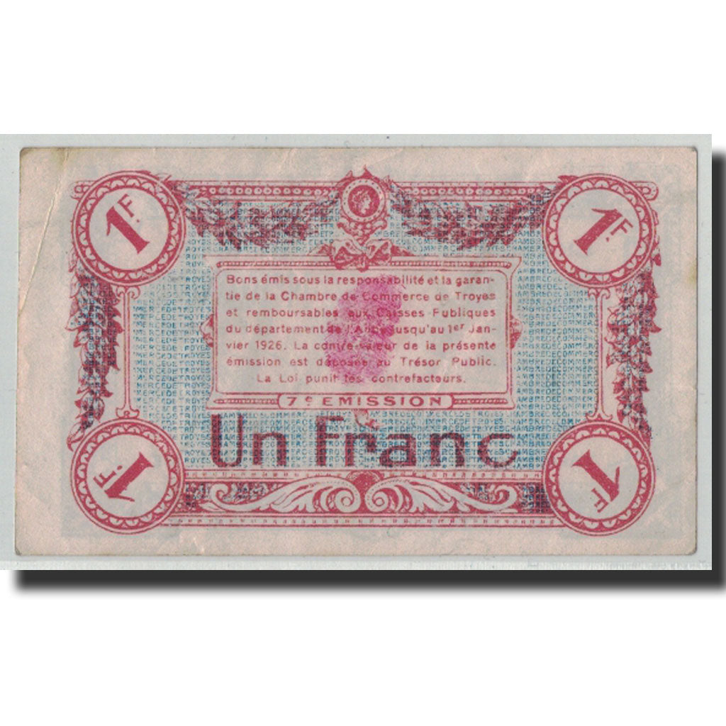 France, Troyes, 1 Franc, Undated, VF(20-25), Pirot:124-14