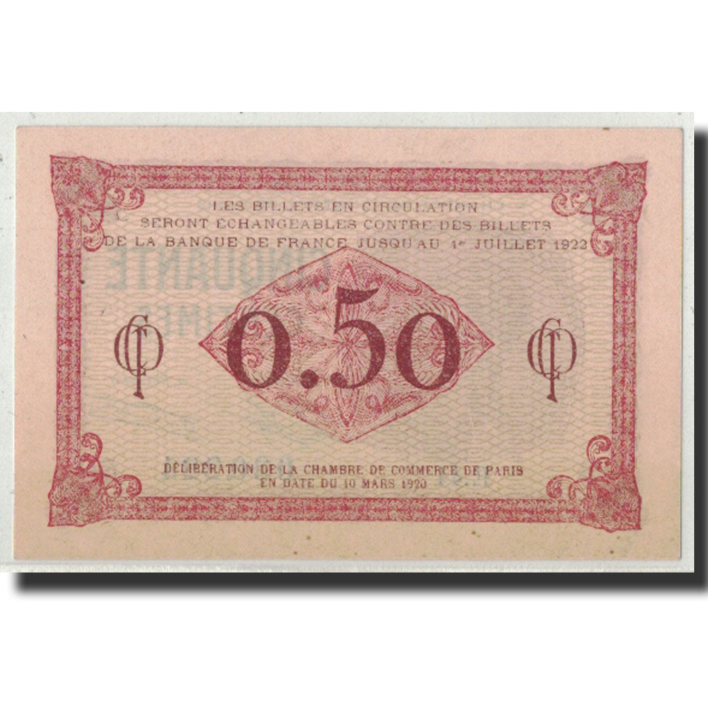 France, Paris, 50 Centimes, 1920, UNC(63), Pirot:97-10