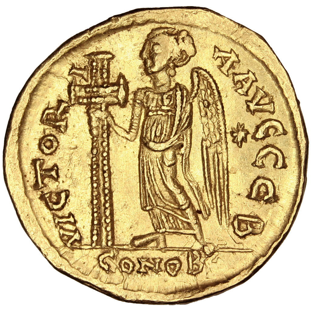 Anastasius I 491-518, Solidus, Constantinople, AU(55-58), Gold, Sear #3, 4.49