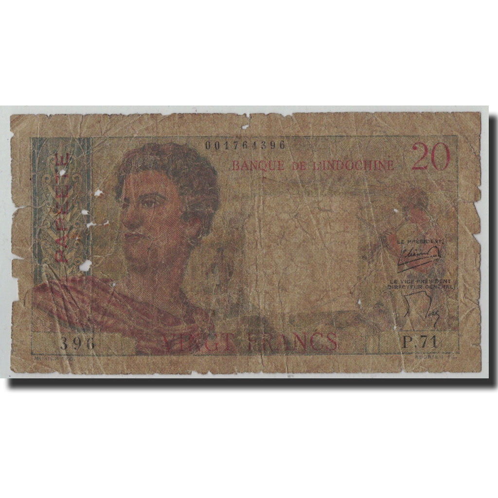 Banknote, Tahiti, 20 Francs, ND (1954-1958), KM:21b, G(4-6)