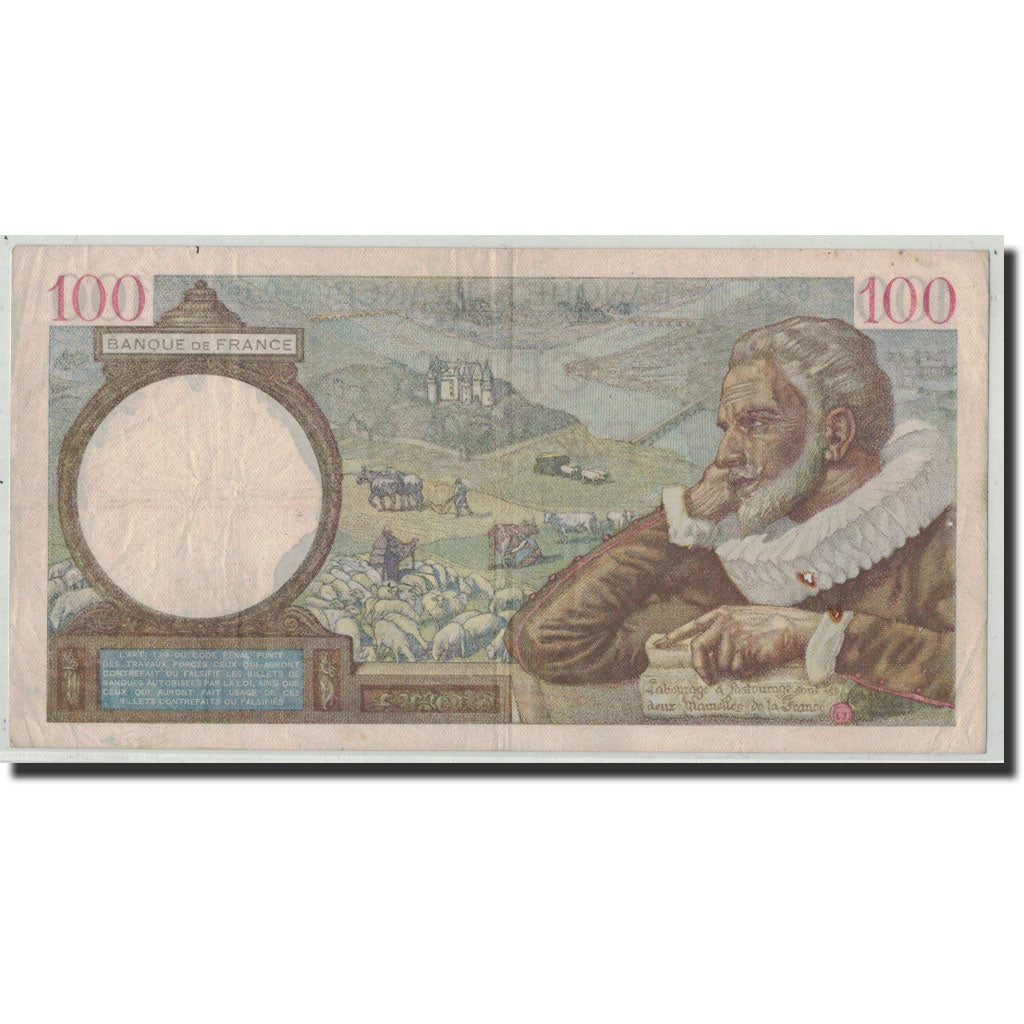 Francia, 100 Francs, 100 F 1939-1942 ''Sully'', 1940, 1940-11-07, BC+