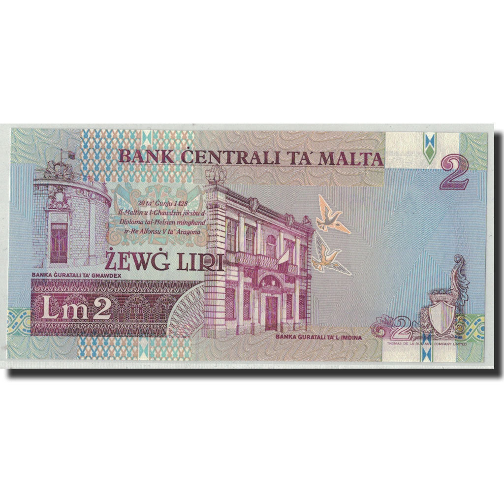 Banknote, Malta, 2 Liri, L.1967 (1994), KM:45d, UNC(65-70)