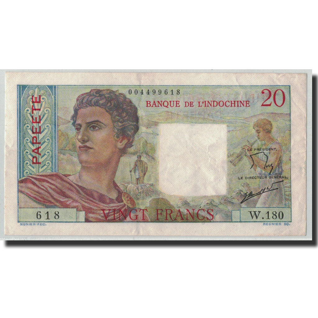 Banconote, Tahiti, 20 Francs, Undated (1963), KM:21c, BB
