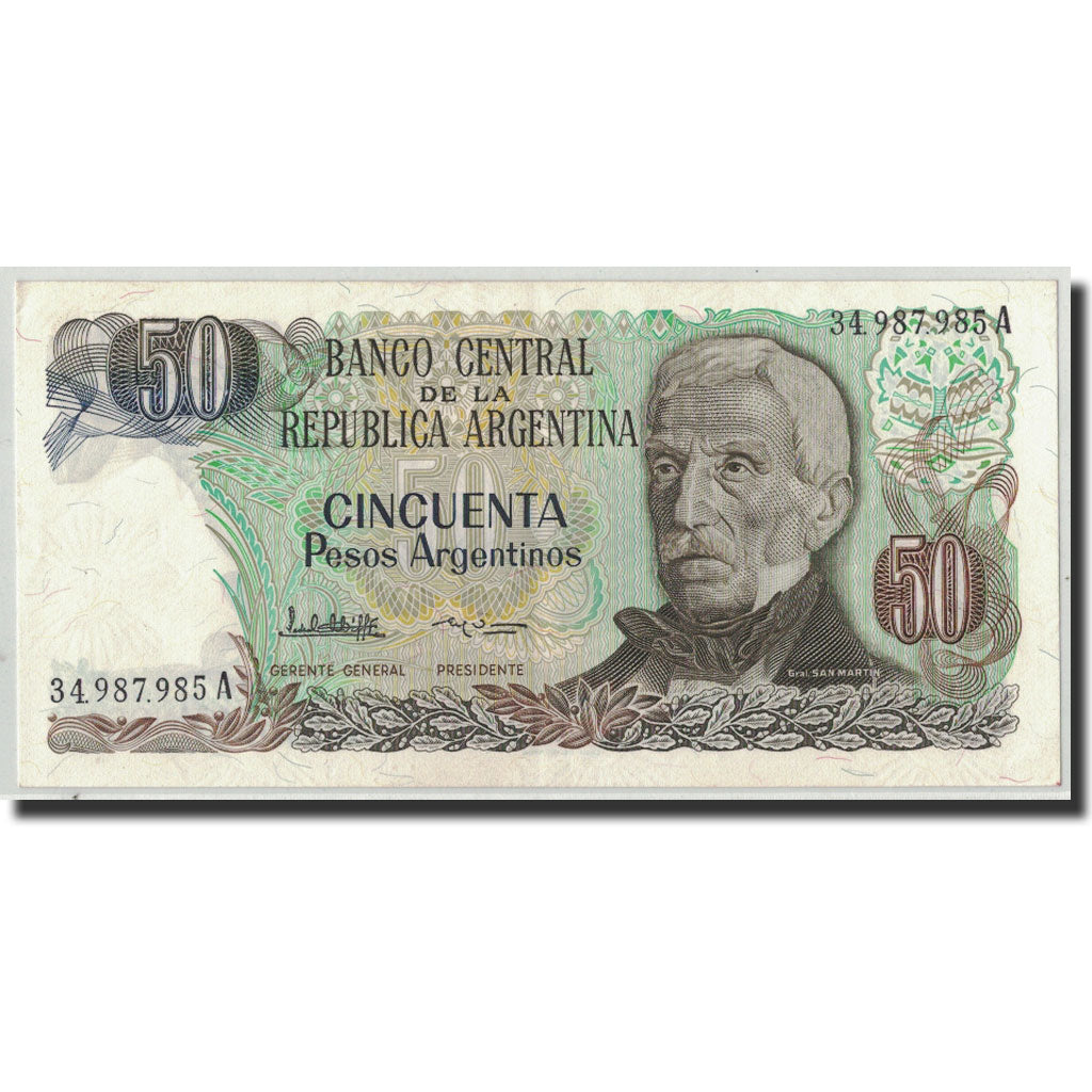 Banknote, Argentina, 50 Pesos Argentinos, Undated (1983-85), KM:314a, AU(55-58)