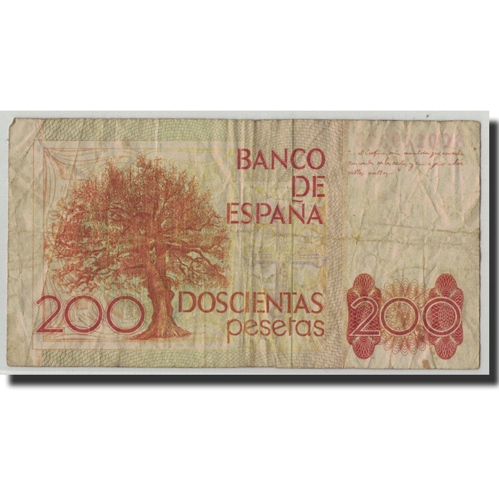Banknote, Spain, 200 Pesetas, 1980, 1980-09-16, KM:156, VG(8-10)