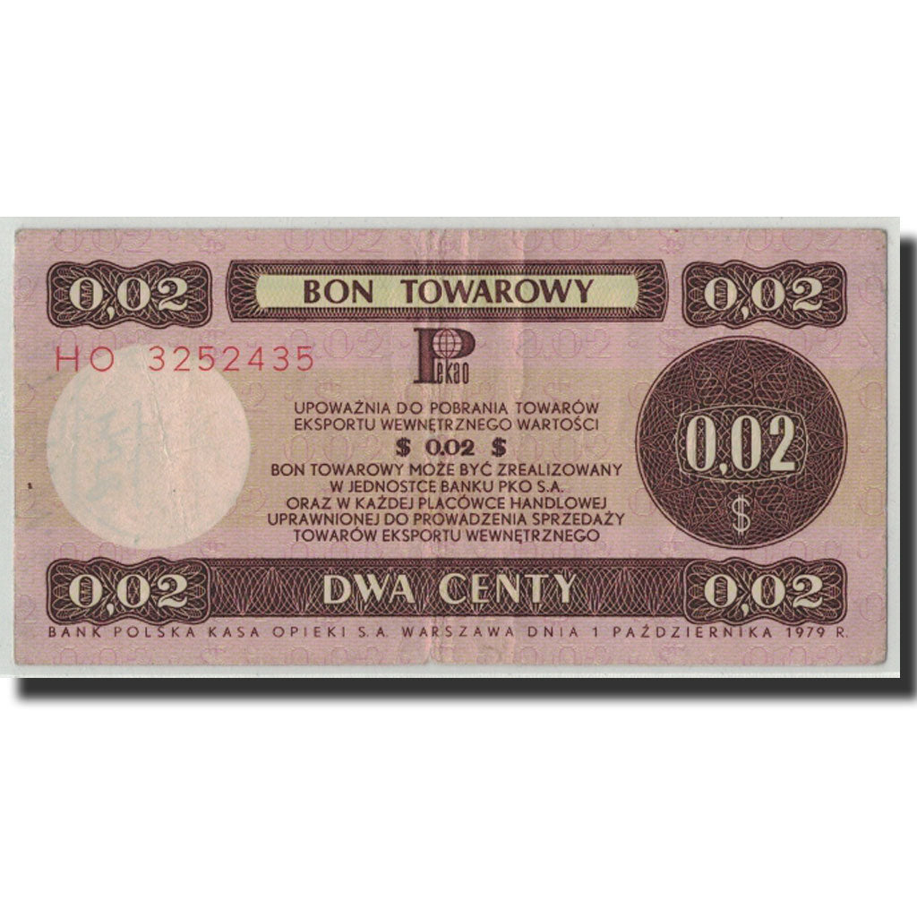 Banknote, Poland, 2 Cents, 1979, KM:FX35, VF(20-25)
