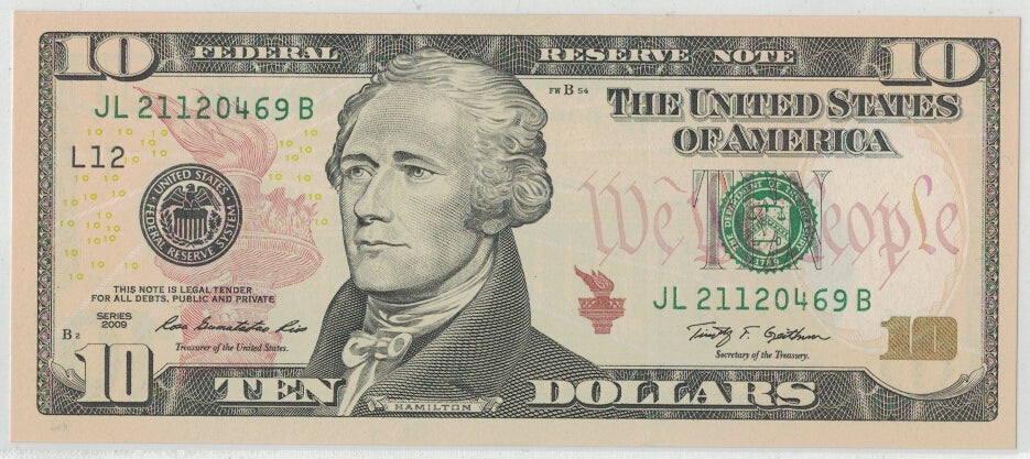 Banknote, United States, Ten Dollars, 2009, KM:New, UNC(65-70)