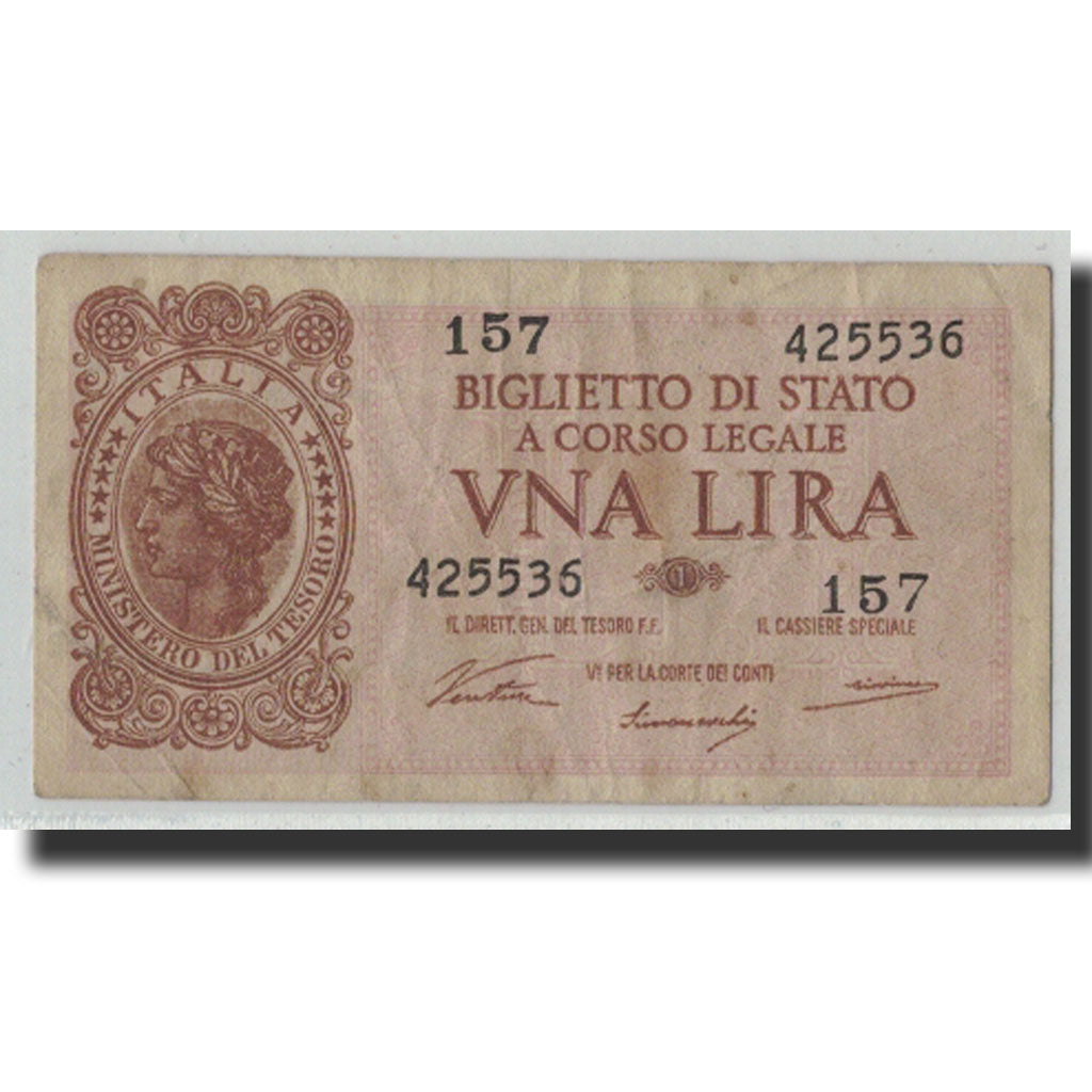Banknote, Italy, 1 Lira, 1944, 1944-11-23, KM:29a, F(12-15)