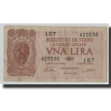 Geldschein, Italien, 1 Lira, 1944, 1944-11-23, KM:29a, SGE+