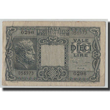 Geldschein, Italien, 10 Lire, 1944, 1944-11-23, KM:32b, SGE+
