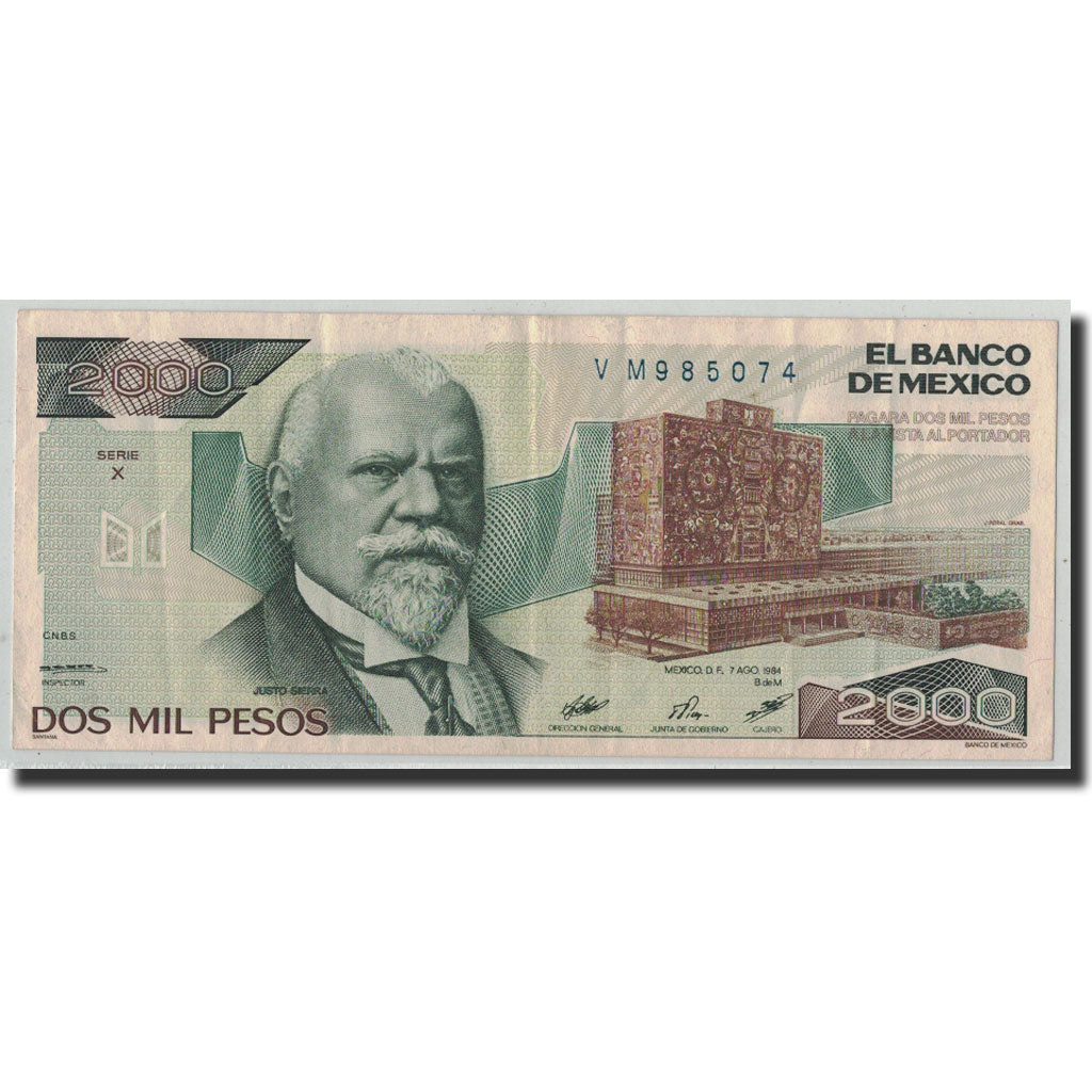 Banknote, Mexico, 2000 Pesos, 1984, 1984-08-07, KM:82b, VF(30-35)