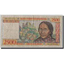 Billet, Madagascar, 2500 Francs = 500 Ariary, Undated (1998), KM:81, B+
