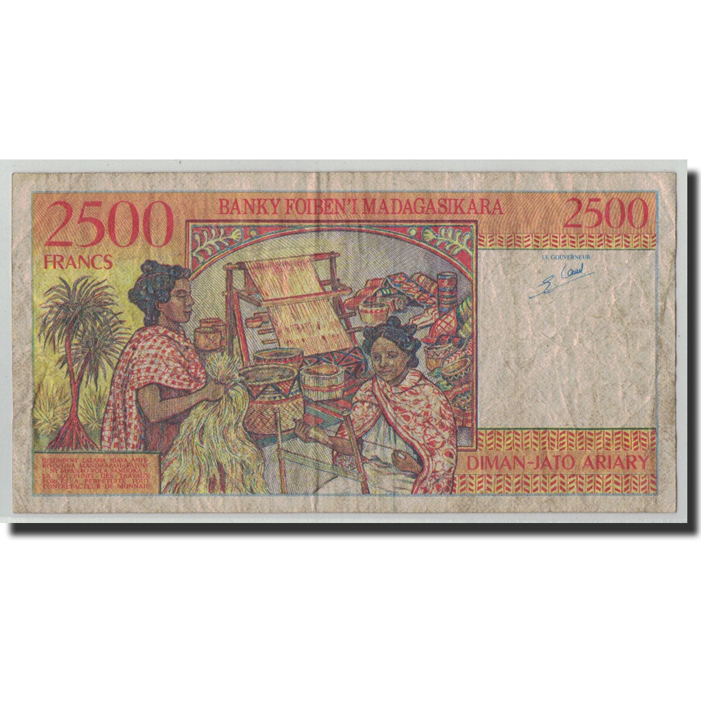 Banknote, Madagascar, 2500 Francs = 500 Ariary, Undated (1998), KM:81, F(12-15)