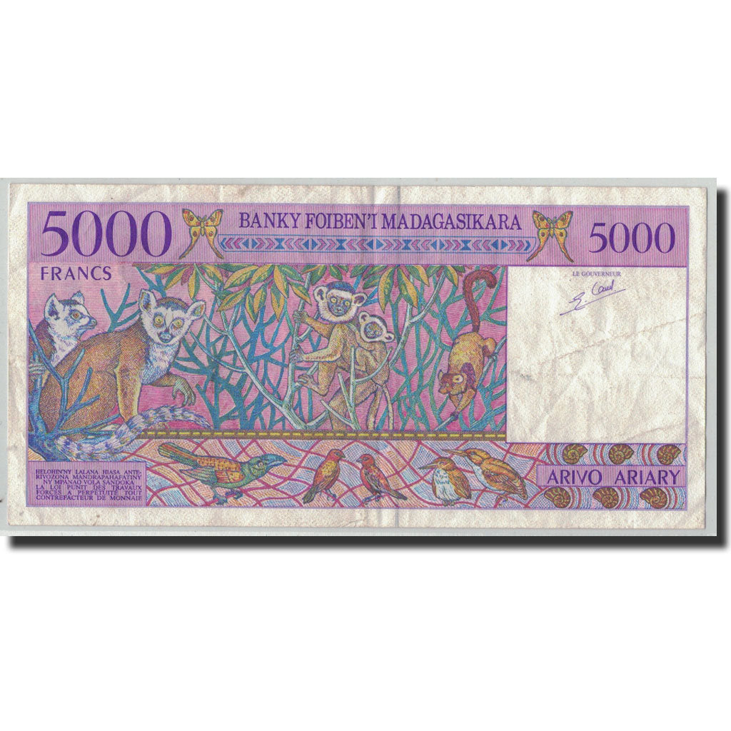 Banknote, Madagascar, 5000 Francs = 1000 Ariary, Undated (1995), KM:78b