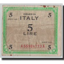 Banknote, Italy, 5 Lire, 1943, KM:M12a, F(12-15)
