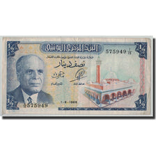 Banknote, Tunisia, 1/2 Dinar, 1965, 1965-06-01, KM:62a, VF(20-25)