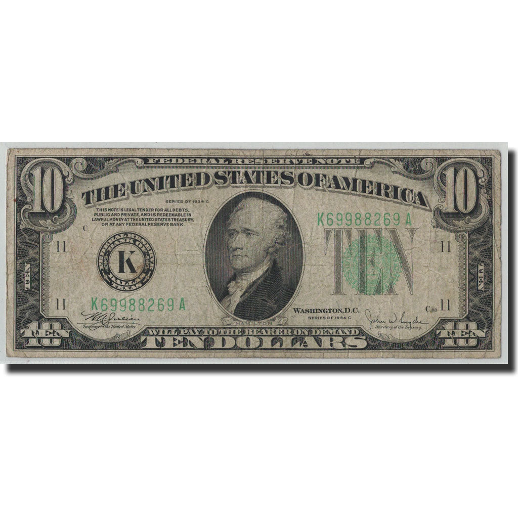 Banknote, United States, Ten Dollars, 1934c, KM:2073, F(12-15)
