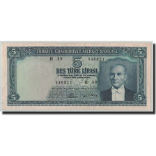 Geldschein, Türkei, 5 Lira, L.1930, 1965-01-04, KM:174a, SS+