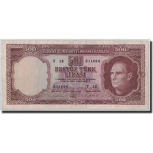Banknote, Turkey, 500 Lira, L.1930, 1953-04-15, KM:170a, VF(30-35)