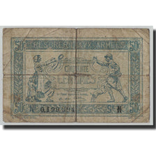France, 50 Centimes, 1917-1919 Army Treasury, 1917, B, Fayette:VF1.14, KM:M1