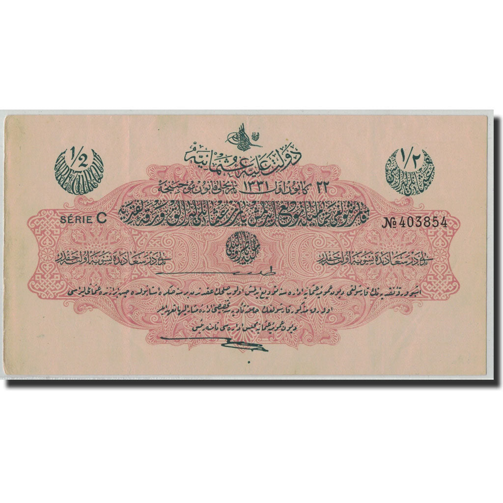 Banknote, Turkey, 1/2 Livre, L.1331, 22.12.AH1331, KM:82, EF(40-45)