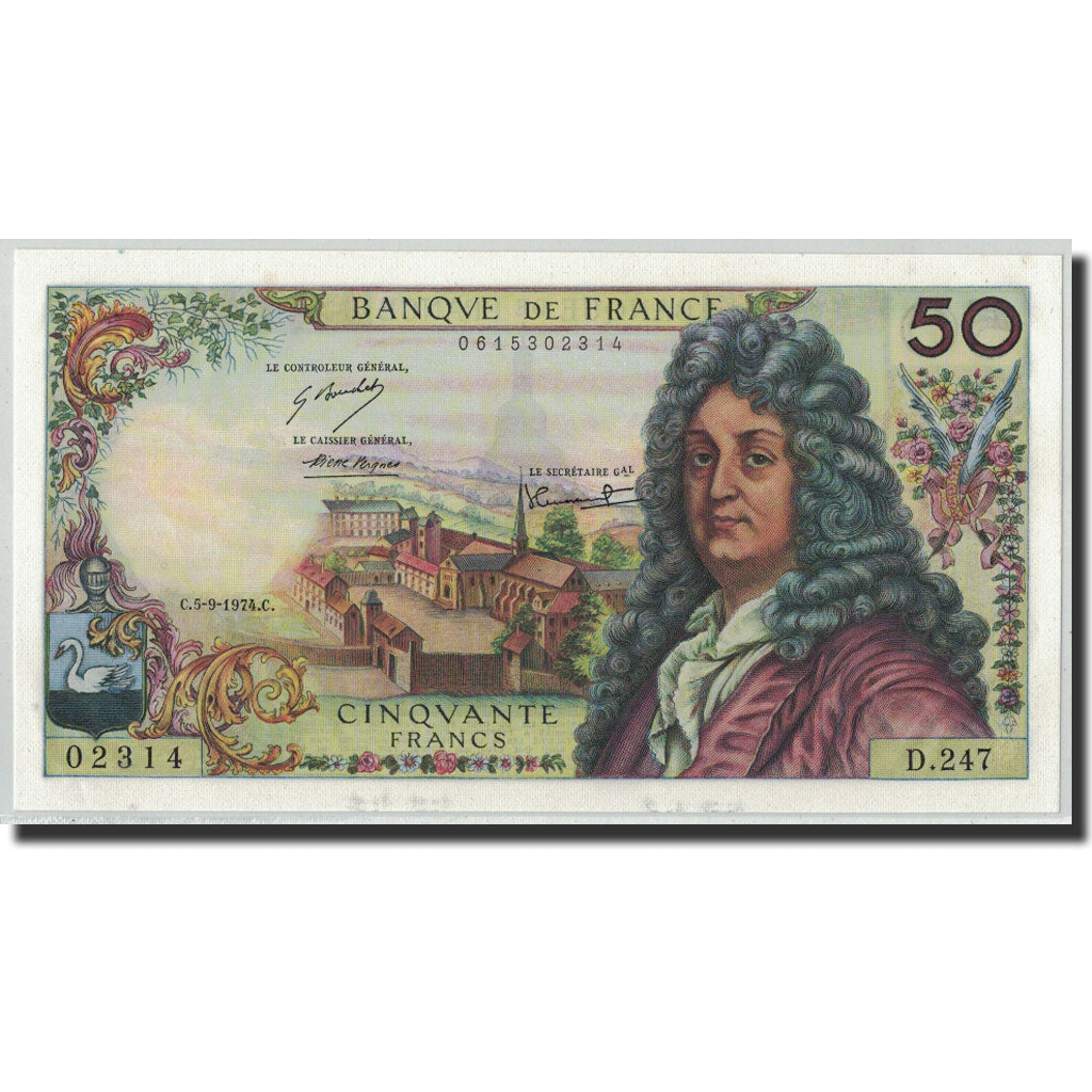 Francia, 50 Francs Racine, 1974-09-05, FDS, Fayette:64.27, KM:148d