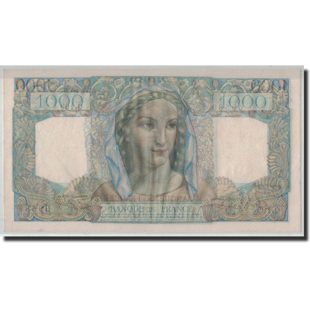 Francia, 1000 Francs Minerve et Hercule, 1945-08-23, EBC, Fayette:41.7, KM:130a