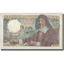 France, 100 Francs Descartes, 1944-10-12, AU(55-58), Fayette:27.8, KM:101a