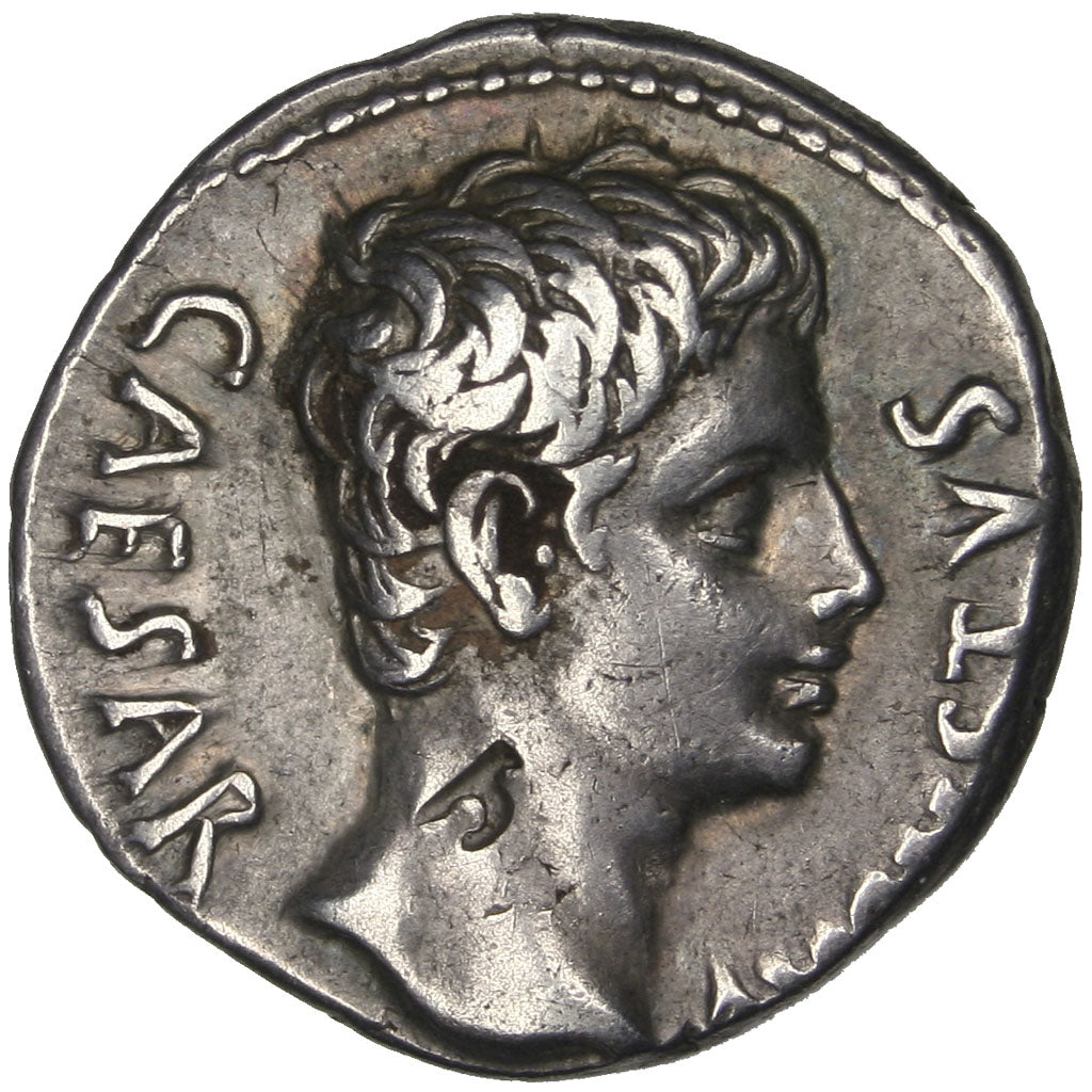 Augustus, Denarius, Colonia Patricia, AU(50-53), Silver, 3.73