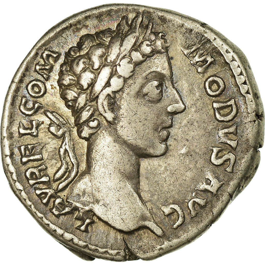 Monnaie, Commode, Denier, Roma, TTB+, Argent