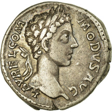 Monnaie, Commode, Denier, Roma, TTB+, Argent