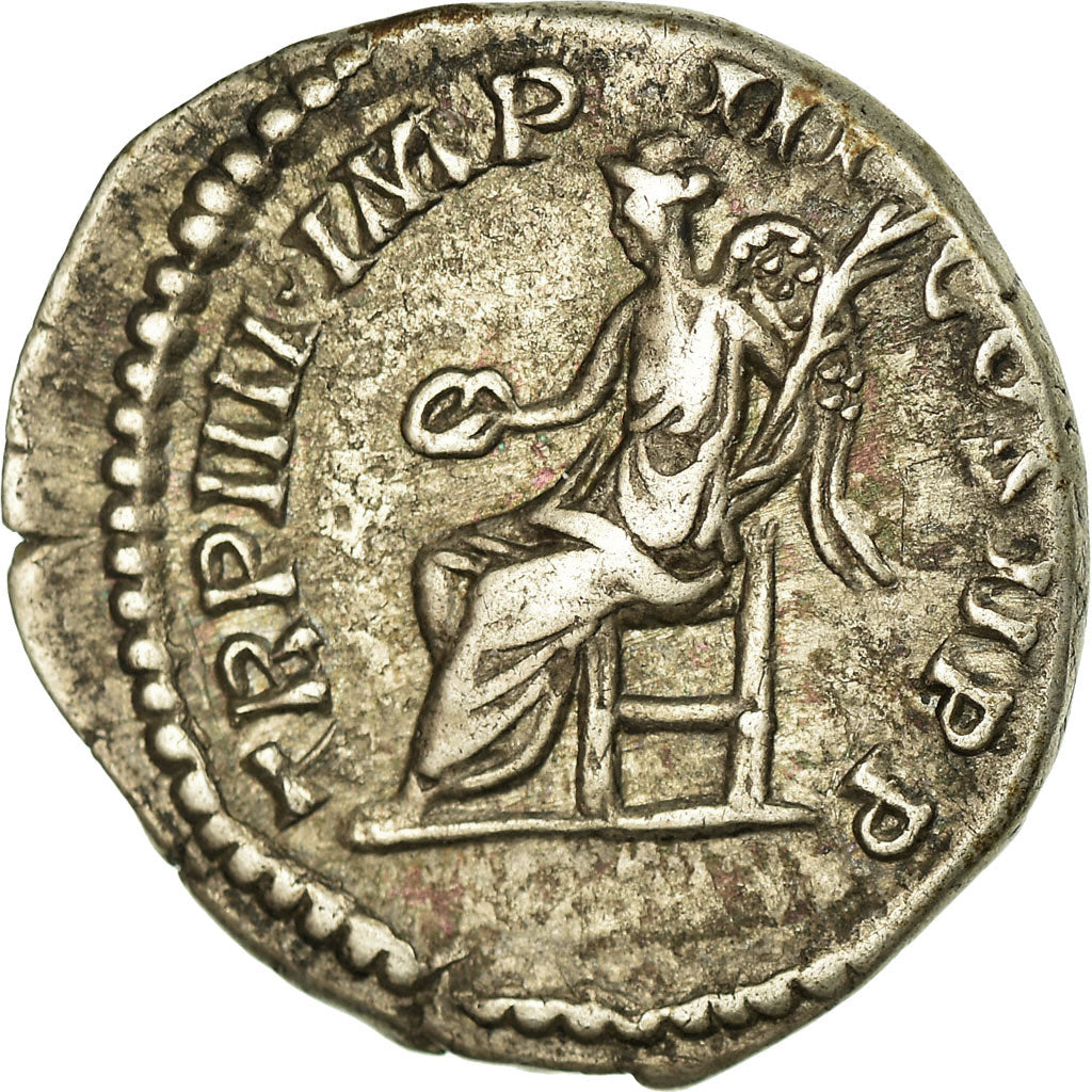 Monnaie, Commode, Denier, Roma, TTB+, Argent
