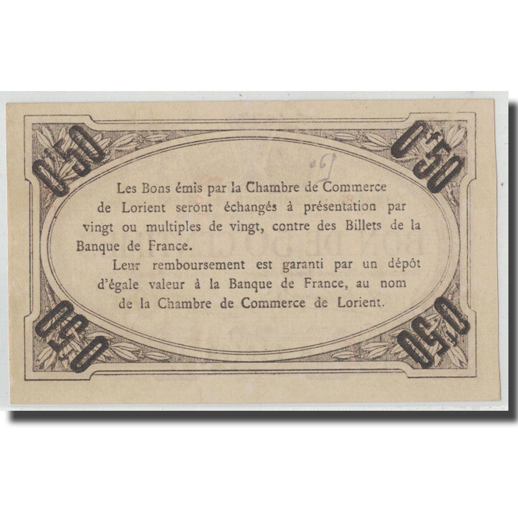 France, Lorient, 50 Centimes, 1915, AU(55-58), Pirot:75-1