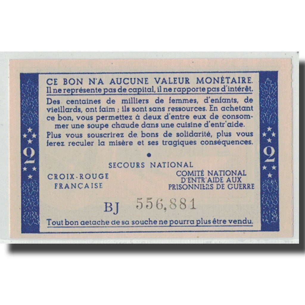 France, Bon de Solidarité, 2 Francs, UNC(63)