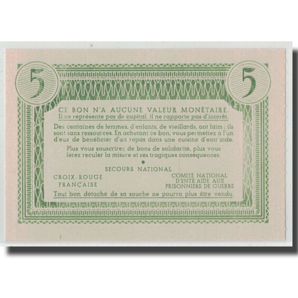 Frankreich, Bon de Solidarité, 5 Francs, UNZ-