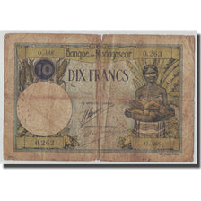 Banknote, Madagascar, 10 Francs, KM:36, VG(8-10)