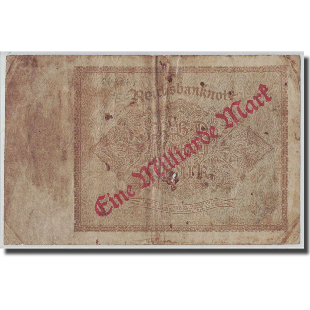 Banknote, Germany, 1 Milliarde Mark on 1000 Mark, Undated (9-1923), 1922-12-15