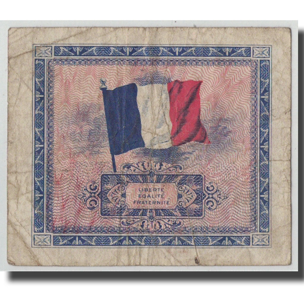 Frankrijk, 5 Francs, 1944 Flag/France, 1944, B+, Fayette:VF17.1, KM:115a