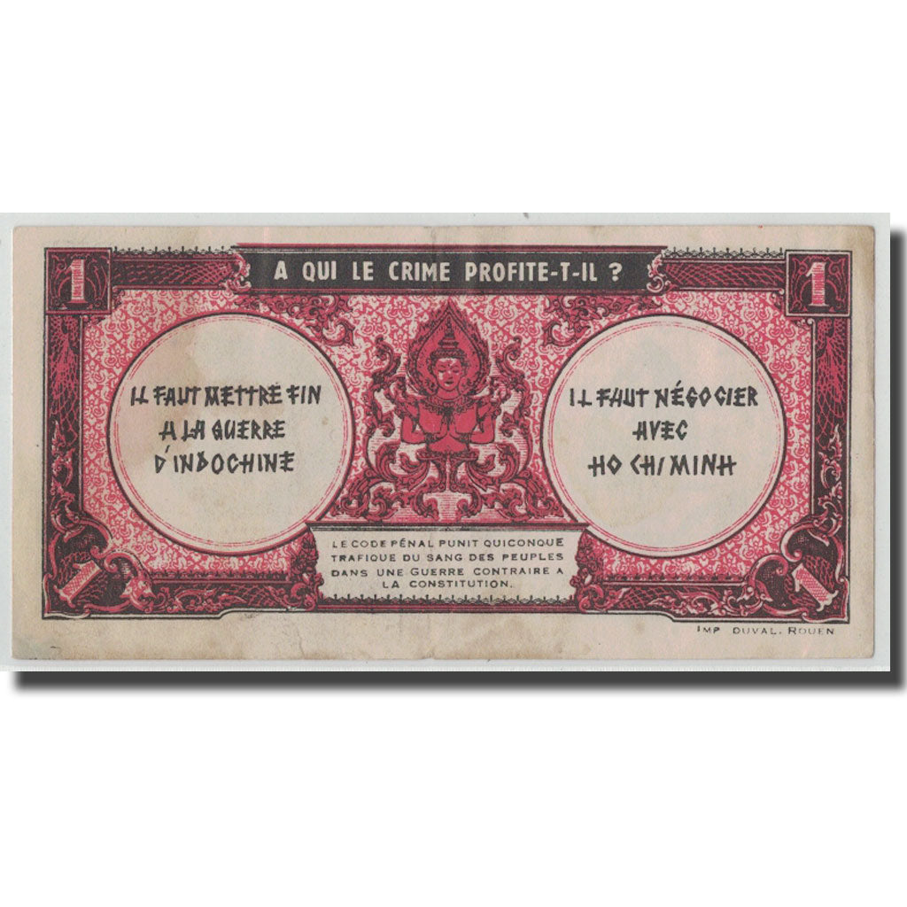 Banknote, Indochina, 1 Piastre, Vers 1948, VF(20-25)