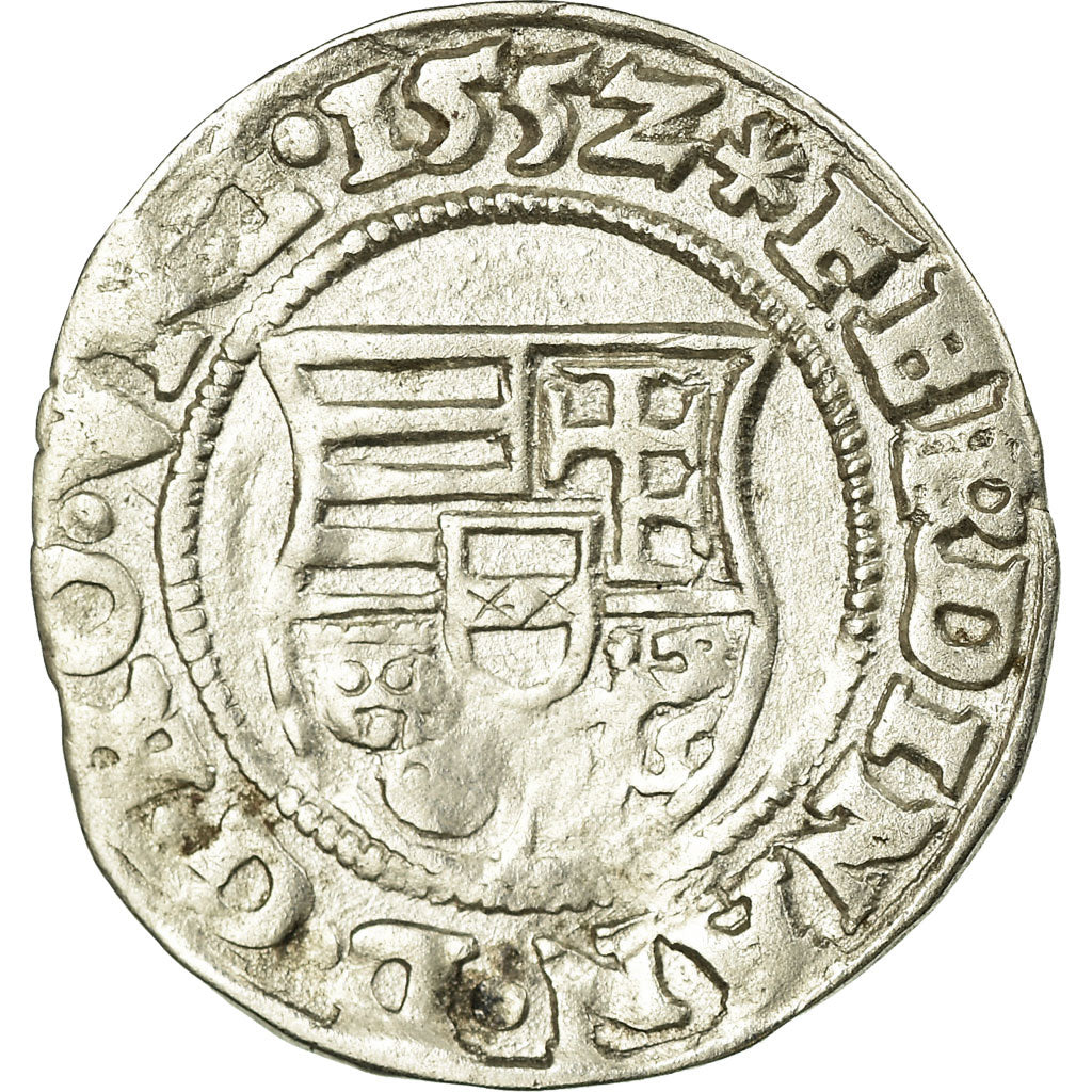 Coin, Hungary, Ferdinand I, Denar, Hermannstadt, AU(50-53), Silver